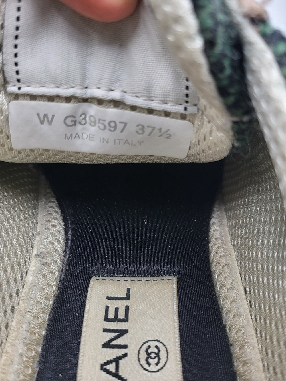 Chanel Multicolored Tweed and Suede CC Low-Top Sneakers, Authentic... - Picture 6 of 14